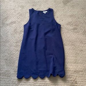 MONTEAU - navy scallop dress